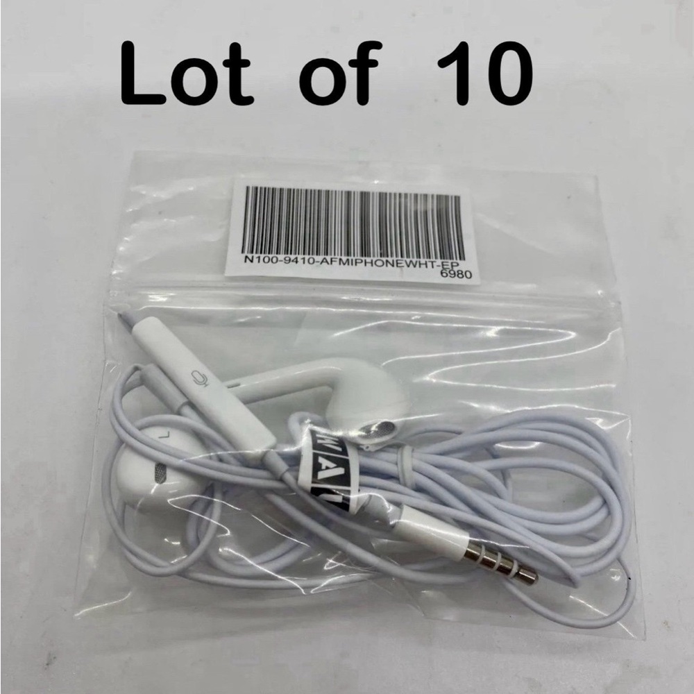 LOT of  10 Earpods Wired Headset For Devices With 3.5mm Headphone Jack